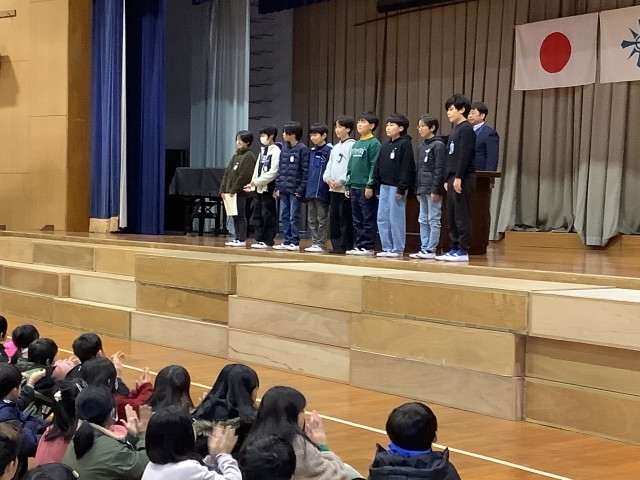 サッカーで表彰